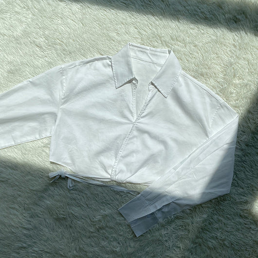 Blusa Cruzada de Cintura Alta con Mangas Largas - Image 3