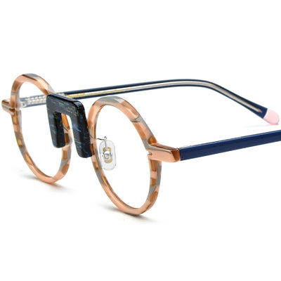 Gafas Redondas Unisex con Marco Mixto Multicolor - Image 9