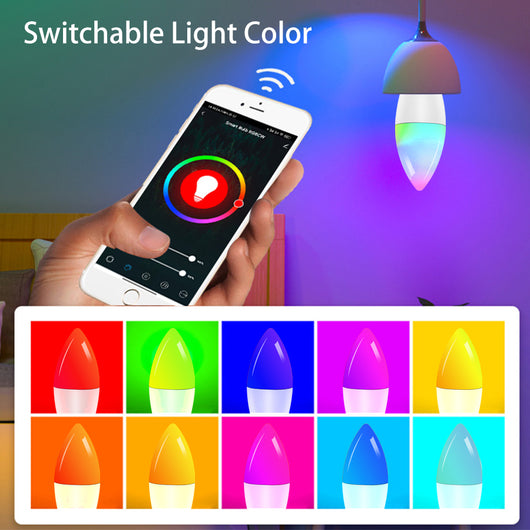 Bombilla LED RGB Inteligente E14 WiFi con Control por Voz para Alexa y Google Home - Image 5