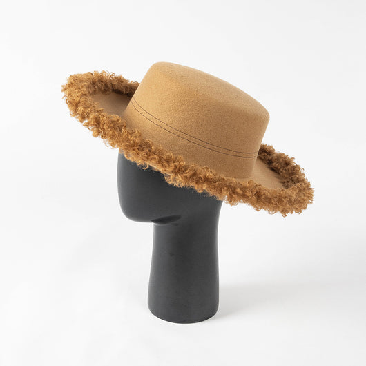 Sombrero de Lana Premium con Ala Rizada - Estilo Casual Invierno