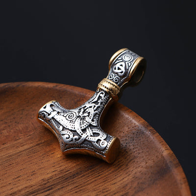 Colgante Martillo de Thor en Acero Inoxidable Dorado - Image 13