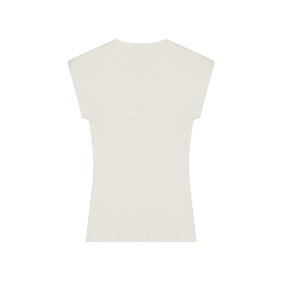 Blusa Tejida Cuello V para Mujer - Diseño Casual Versátil