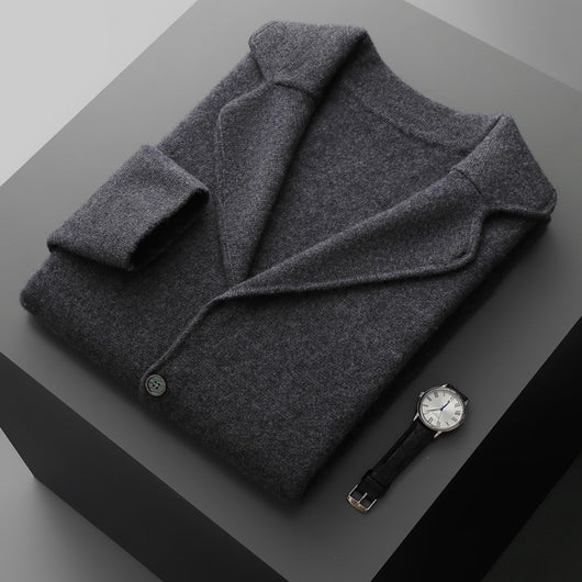 Suéter Saco de Cachemira para Hombre con Cuello Solapa - Tejido Grueso y Cómodo - Image 10