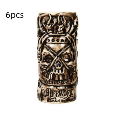 Taza Calavera Pirata Cerámica Estilo Tiki Hawaii para Cócteles - Image 21