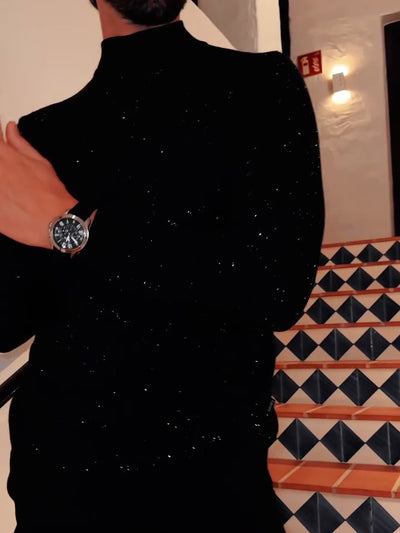 Blusa Elegante para Hombre con Lentejuelas de Manga Larga - Image 7