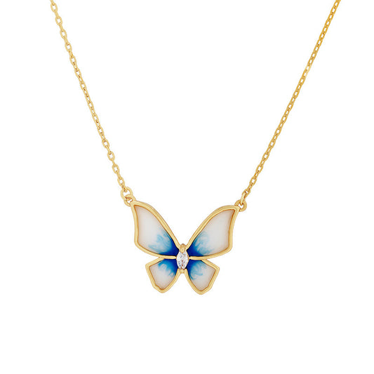 Collar Mariposa Azul para Mujer - Cadena de Clavícula Elegante - Image 2