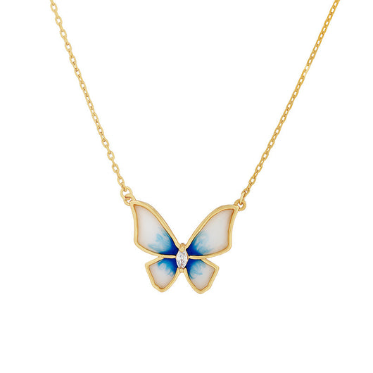 Collar Mariposa Azul para Mujer - Cadena de Clavícula Elegante - Image 2