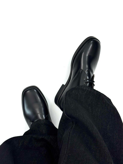 Zapatos de Vestir Cuadrados Estilo Británico Retro en Cuero Genuino - Image 7