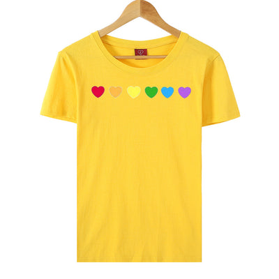 Playera Estampada Corazón Arcoíris Manga Corta - Image 13