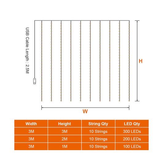 Guirnalda de Luces LED para Ventana con Cable USB - Image 11