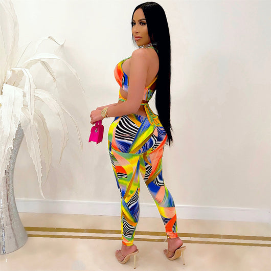 Jumpsuit Estampado Sexy para Discoteca con Amarres Cruzados - Image 21