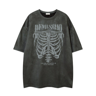 Playera de Ante con Estampado Calavera Oscura para Hombre - Image 38
