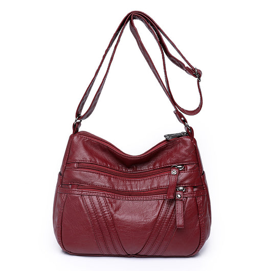 Bolso Bandolera de Cuero Suave para Mujer con Múltiples Compartimentos - Image 4