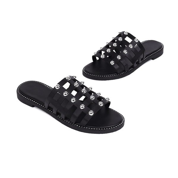Pantuflas de Exterior Cómodas con Suela Plana y Colores Sólidos - Image 5