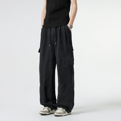 Pantalones Rectos con Pliegues y Paneles Laterales para Hombre - Image 4