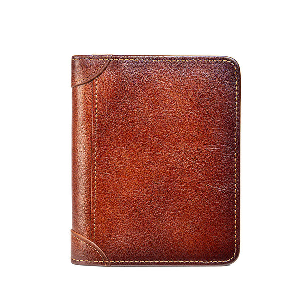 Billetera Delgada de Cuero para Hombre - Cartera Minimalista Ultradelgada