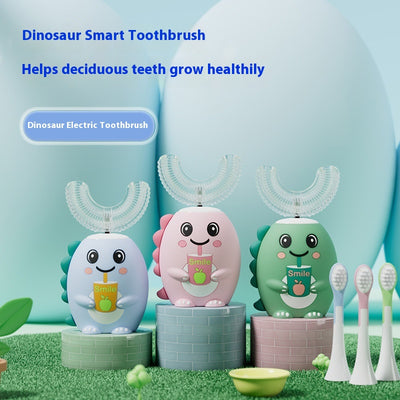 Cepillo de Dientes Eléctrico Infantil Dinosaurio con Cerdas Suaves