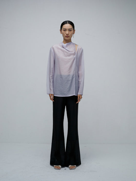 Blusas Elegantes para Mujer con Cuello Plisado y Detalles Recortados - Image 16