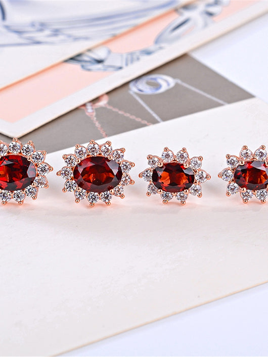 Aretes de Granate Natural Rojo Rubí - Elegancia Auténtica - Image 3