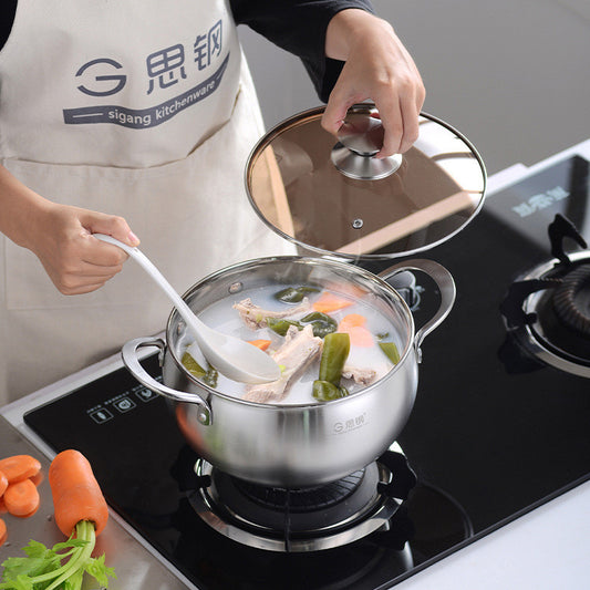 Olla para Sopa de Acero Inoxidable con Fondo Reforzado