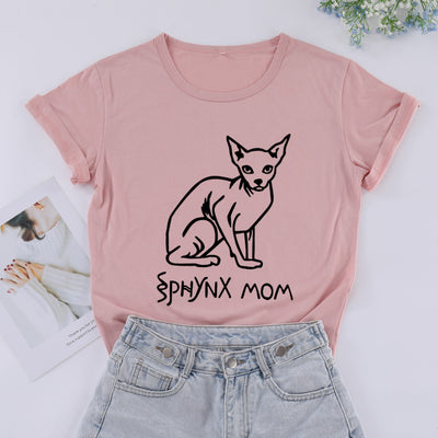 Playera Estampada Gatos sin Pelo con Letras Street Style - Image 3