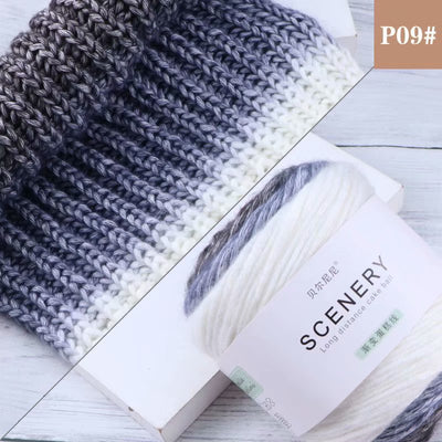 Hilo Teñido por Segmentos con Degradado Arcoíris Tejido a Mano para Bufandas, Gorros y Proyectos DIY - Image 23