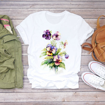Blusa Estampado Floral Blanca Manga Corta - Image 6