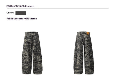 Overol Ancho Camuflaje Retro para Mujer - Pantalón Suelto y Casual - Image 9