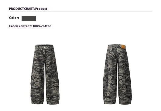Overol Ancho Camuflaje Retro para Mujer - Pantalón Suelto y Casual - Image 9