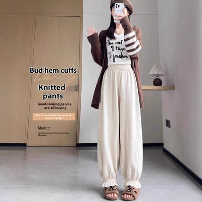 Pantalones Harem Tejidos Cómodos Estilo Coreano para Mujer - Image 4