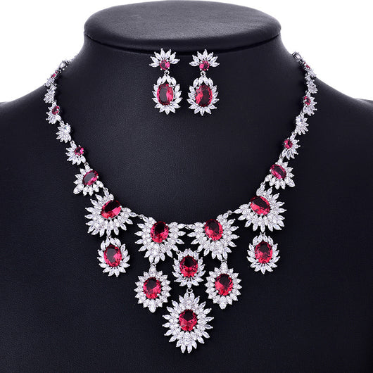 Conjunto de Joyería Nupcial con Zirconias de Colores - Image 3