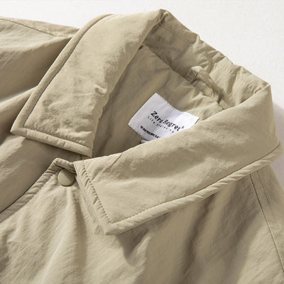 Abrigo Trench Acolchado Térmico Retro Solapa para Hombre - Image 3