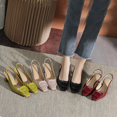 Tacones Altos Cerrados con Hebilla - Stiletto Elegante para Mujer
