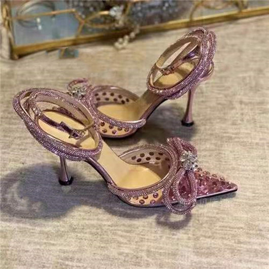 Sandalias de Tacón Alto con Cristales Transparentes - Image 8