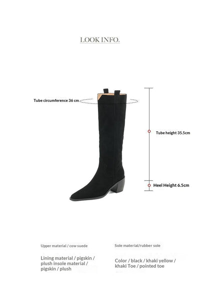 Botas Largas Retro Artesanales de Color Sólido para Otoño-Invierno - Image 7