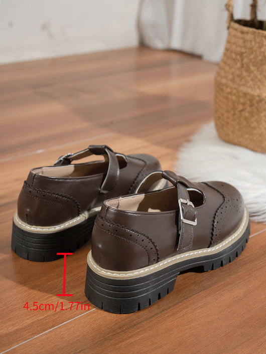 Zapatos de Tacón Retro Británico con Hebilla Calada - Image 14