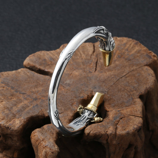 Pulsera de Plata Tailandesa Vintage para Hombre - Diseño Dominante - Image 8