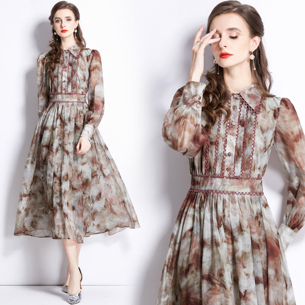 Vestido Camisero Estilizante con Estampado