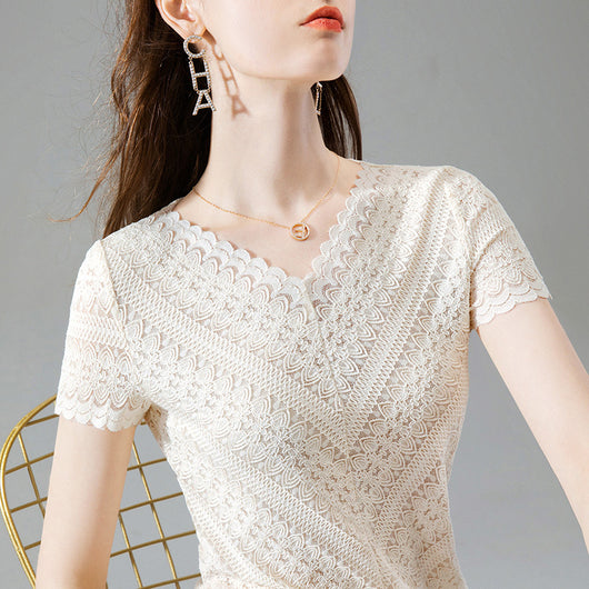 Blusa Occidental Encaje Francés para Mujer - Image 8