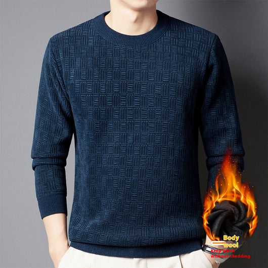Suéter Grueso de Lana Jacquard con Forro Polar para Hombre - Image 8
