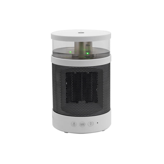 White and black 3-in-1 space heater with humidifier and night light, featuring a mesh grille and control buttons. - Image 8