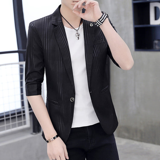 Blazer Casual Hombre Rayas Slim Fit Moderno Juvenil - Image 5