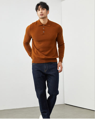 Suéter Tipo Polo de Cachemira Pura para Hombre - Image 23