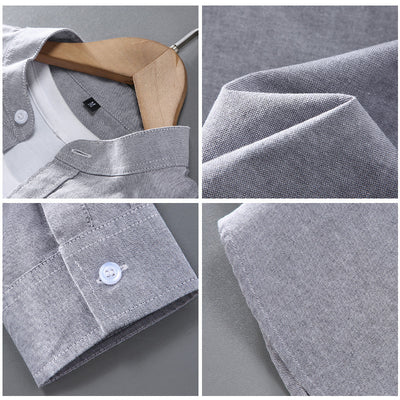 Camisa Manga Larga Cuello Alzado Hombre Primavera Otoño - Image 3