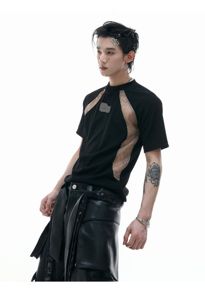 Playera Retro Contraste Deconstruida Slim Fit Textura Pit - Image 14