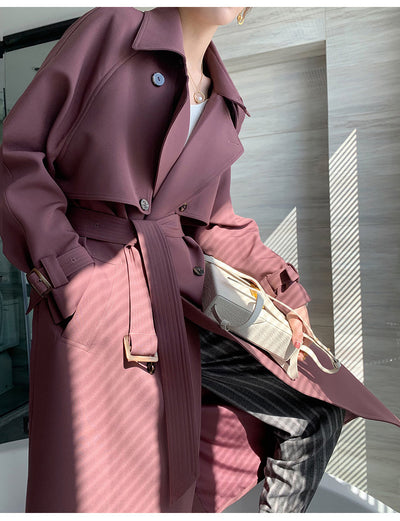 Abrigo Suelto Estilo Británico para Mujer
