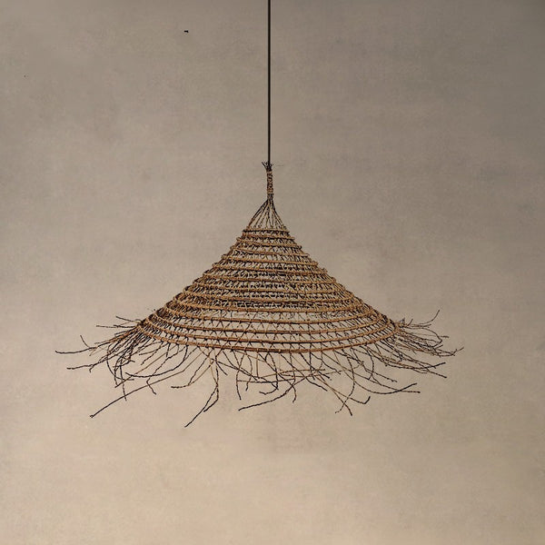 Lámpara de Techo Ratán Wabi Sabi para Dormitorio y Estudio - Image 8
