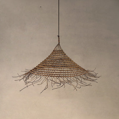 Lámpara de Techo Ratán Wabi Sabi para Dormitorio y Estudio - Image 8
