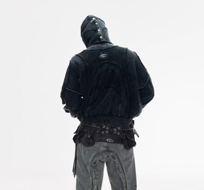 Sudadera Deconstruida con Capucha Desmontable y Diseño Bicolor - Image 9