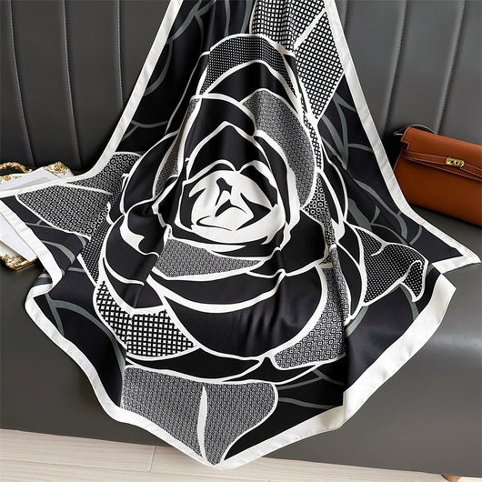 Chal Hijab Protector Solar con Bloques de Color Floral - Image 10